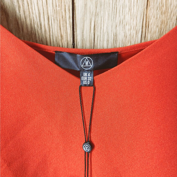 MISSGUIDED Cami Crepe Shift Dress in Orange Size 0 - Picture 4 of 9